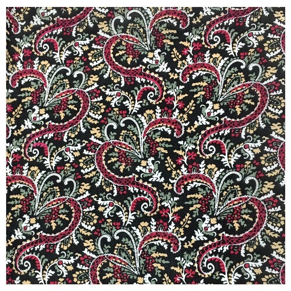 4491 Calico Western Cowboy Buackaroo Scarf Black Paisley,WYOT-C